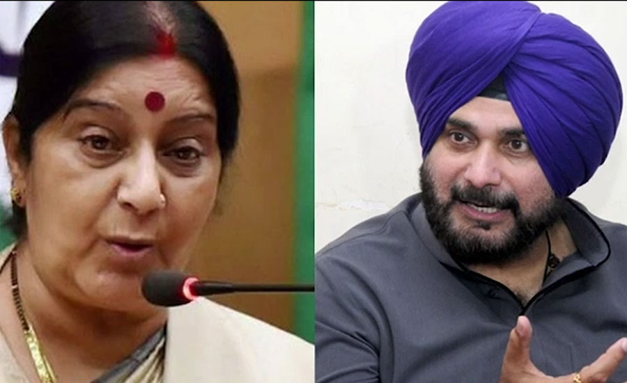 Sidhu reprimanded by Sushma Swaraj for hugging Pak army chief