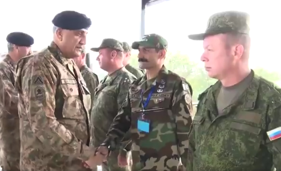 COAS Qamar Bajwa witnesses Pak-Russia joint exercise at NCTC Pabbi