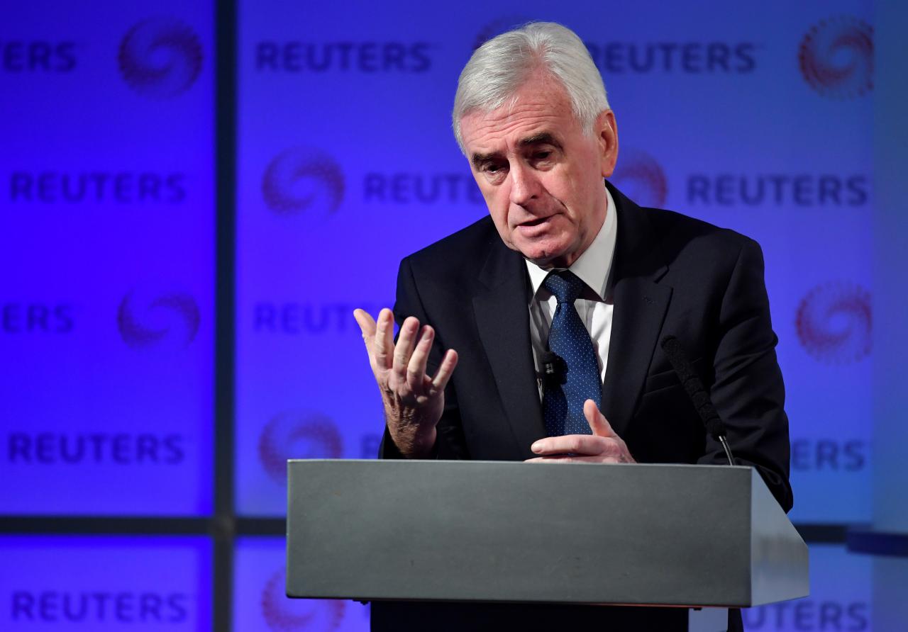 Labour's McDonnell says UK in disarray but parliament will block no-deal Brexit