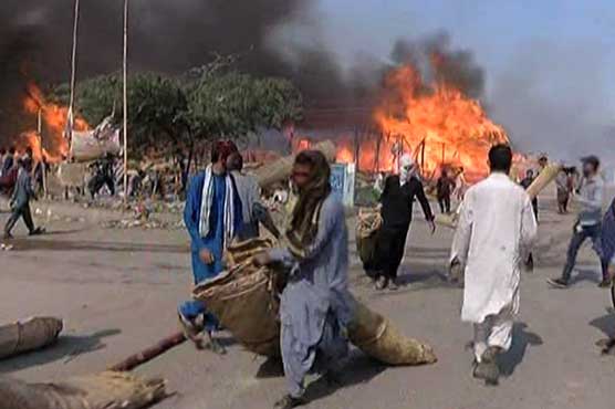 Wood warehouses catch fire along Super Highway in Karachi