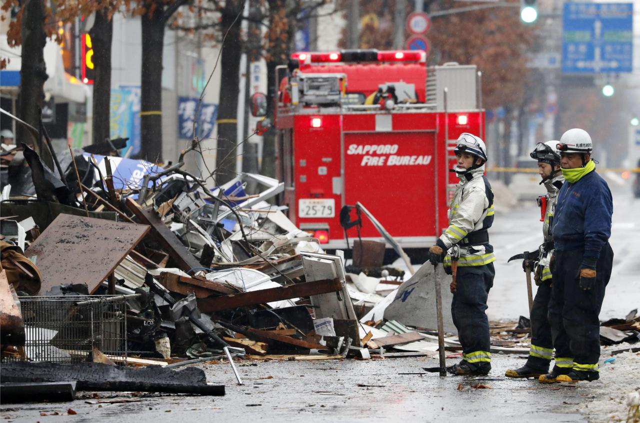 Police, firemen search for cause of explosion in Japan's Sapporo