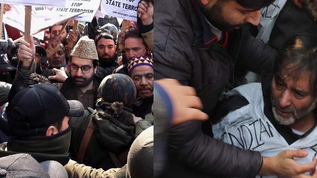 Indian police arrest Yasin Malik, Mirwaiz during march in Srinagar