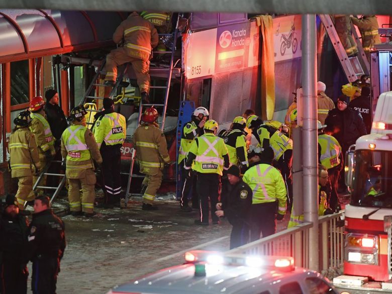 Three killed as Ottawa bus crashes into bus shelter