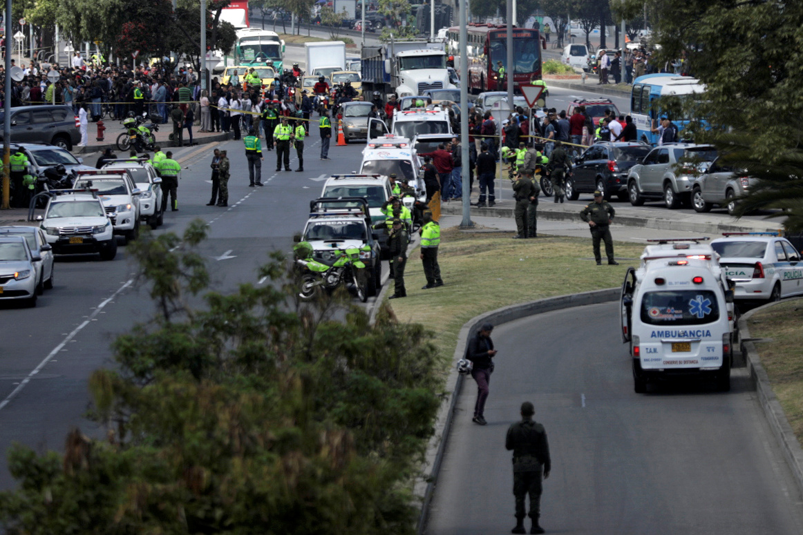 Car bomber kills 10 in Colombia police academy attack