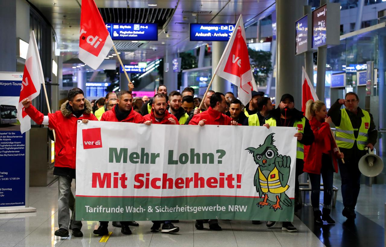 German airport security staff strike hits more than 600 flights