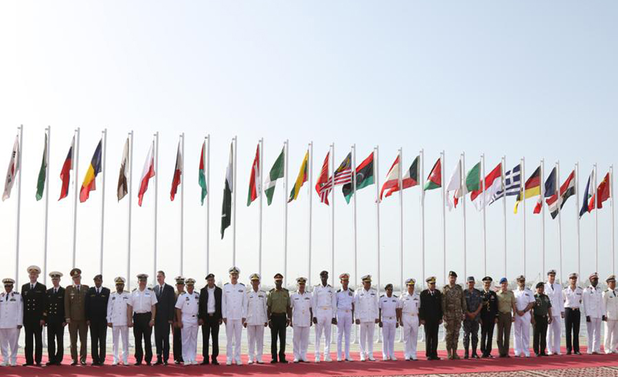 Flag hoisting ceremony opens 6th Multinational Maritime Exercise AMAN 19