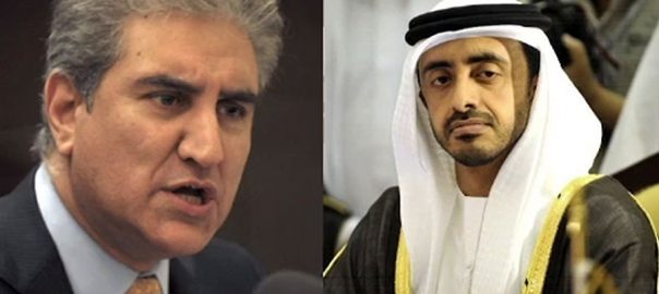 FM Qureshi makes telephonic contact with UAE FM Sheikh Abdullah bin Zayed Al Nahyan