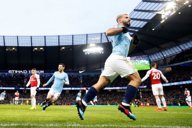 Aguero hat-trick fires Man City to 3-1 win over Arsenal in Premier League