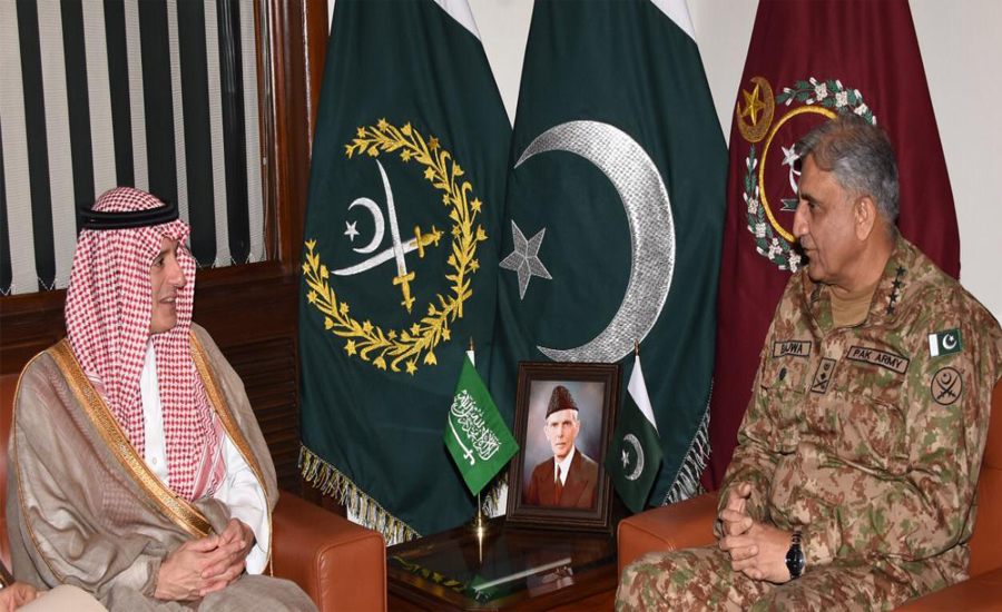 Saudi State Minister for Foreign Affairs Adel al-Jubeir, COAS discuss Pak-India tension