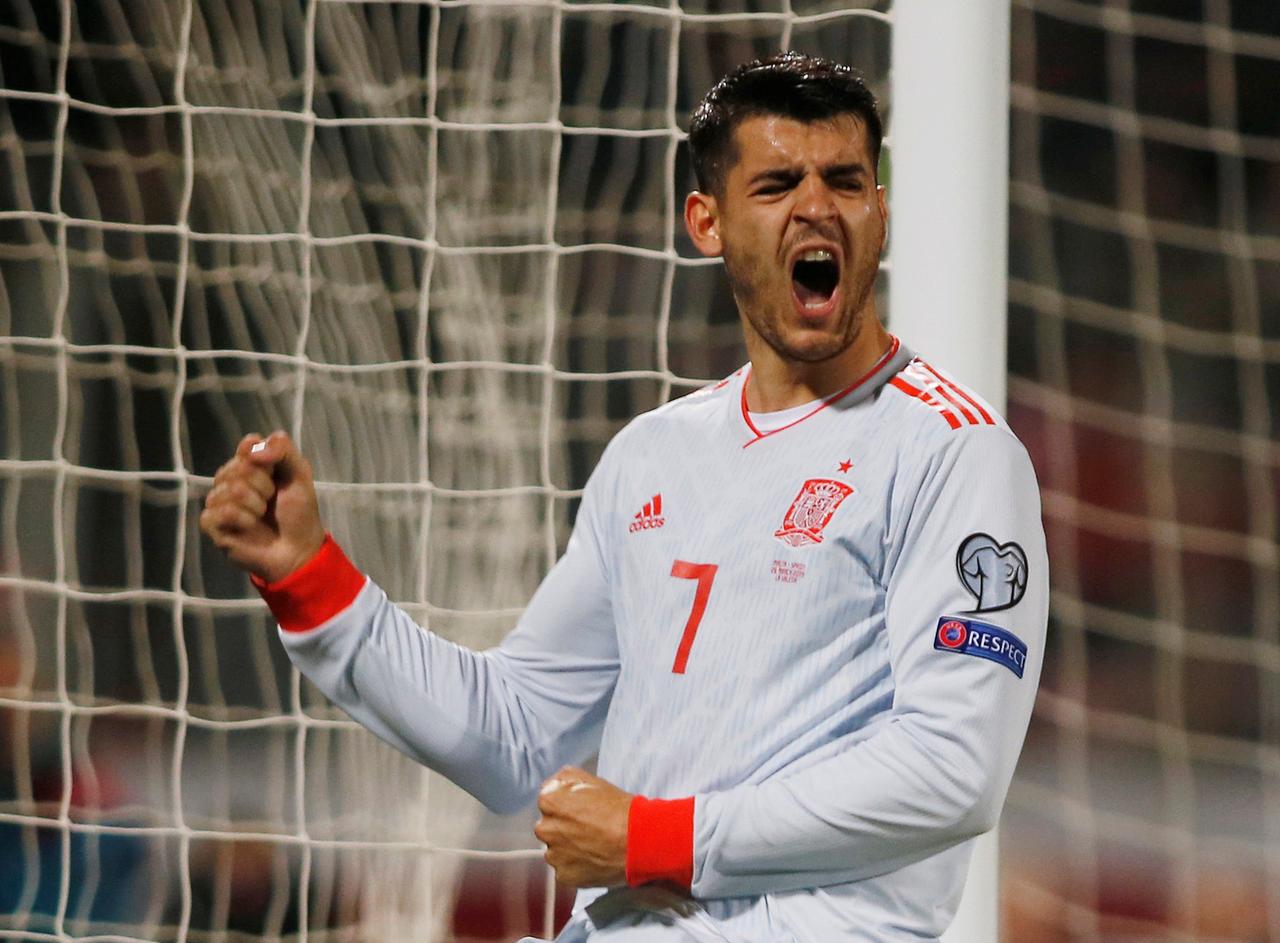 Morata double gives Spain win over defensive Malta