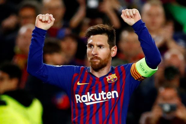 Messi leads demolition of Lyon to take Barca through