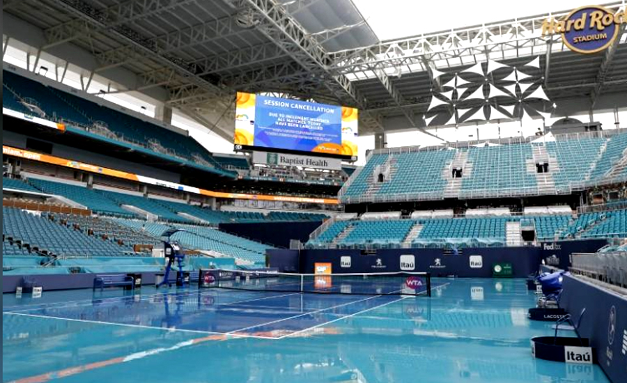 Rain delays Miami Open start at new Hard Rock home