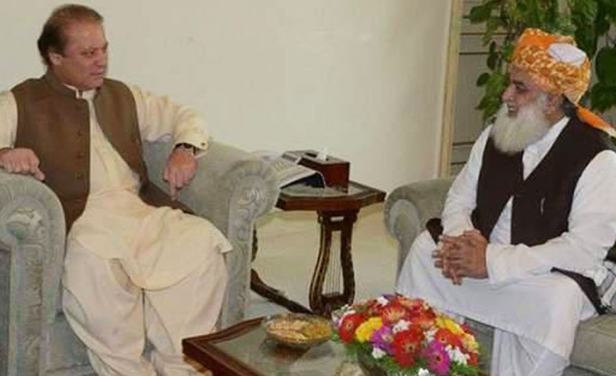 Maulana Fazlur Rehman meets Nawaz Sharif at Jati Umra