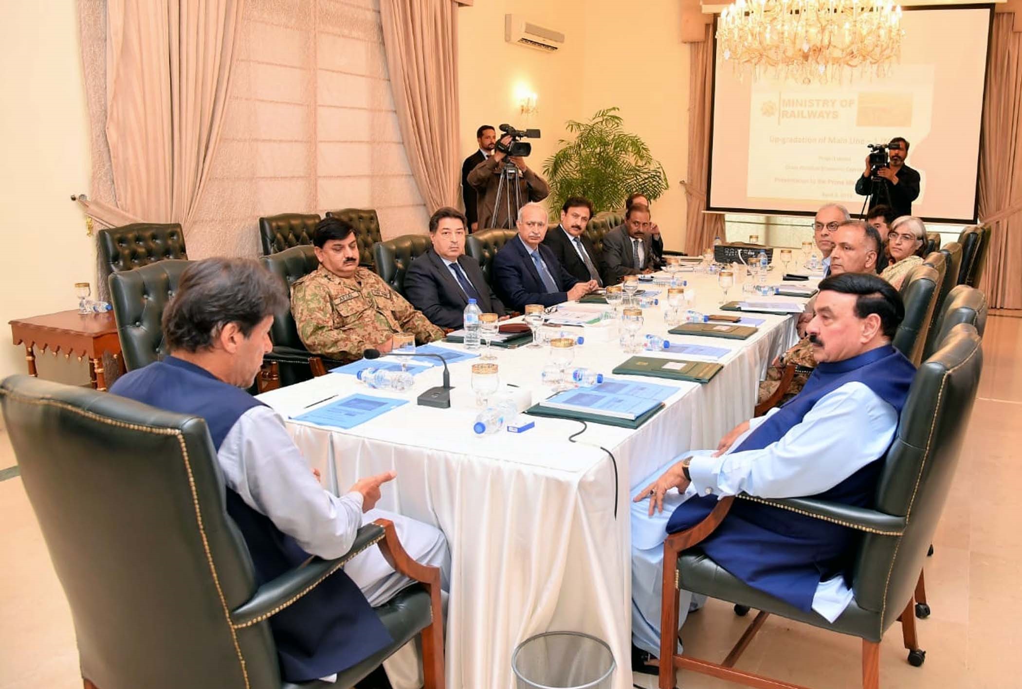 PM briefs on up-gradation of Main Line-1 of Pakistan Railway