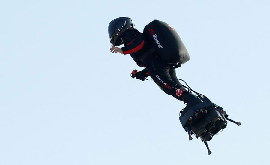 Flying Frenchman's hoverboard bid to cross Channel scuppered by fuel mishap