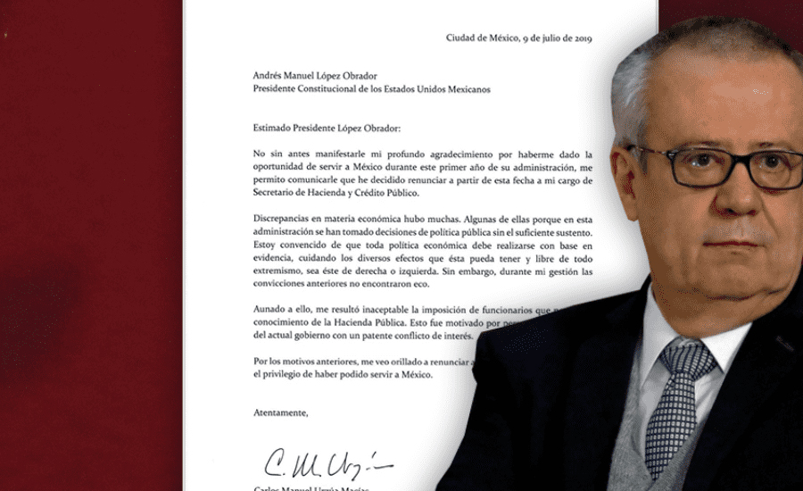 Mexican finance minister Carlos Urzúa quits with critical letter