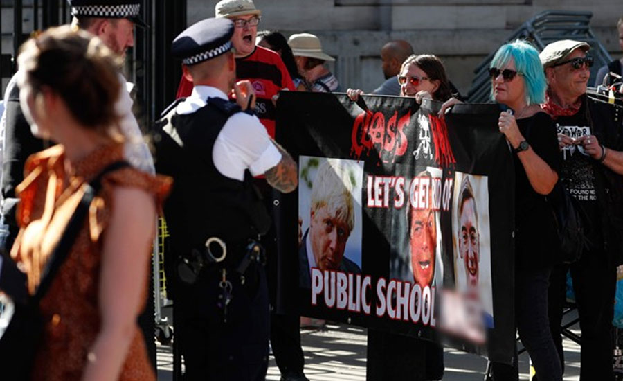 ‘Not my prime minister!’: Anti-Boris Johnson protesters rally in London