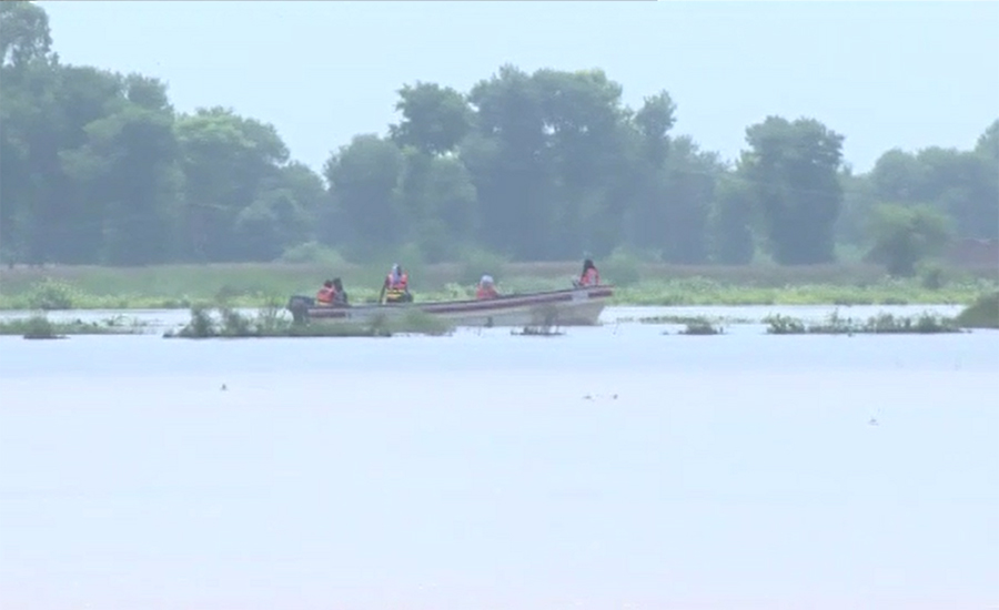 Sutlej in high flood as 125,000 cusecs water passes through Ganda Singhwala