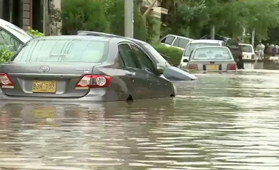 Accumulated rainwater, long blackout spoil Eid festivities in Karachi