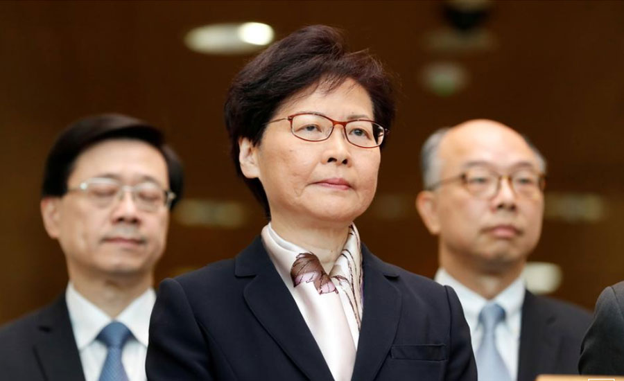 Hong Kong leader says would quit if she had a choice