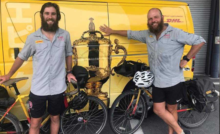 Across the world cyclists begin final leg to deliver World Cup whistle