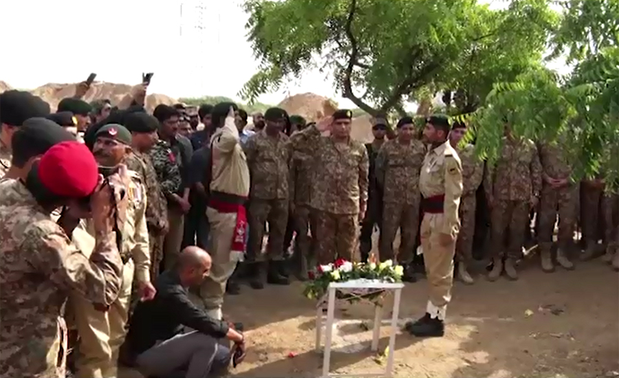 Martyred Major Adeel Shahid buried with full military honours in Karachi