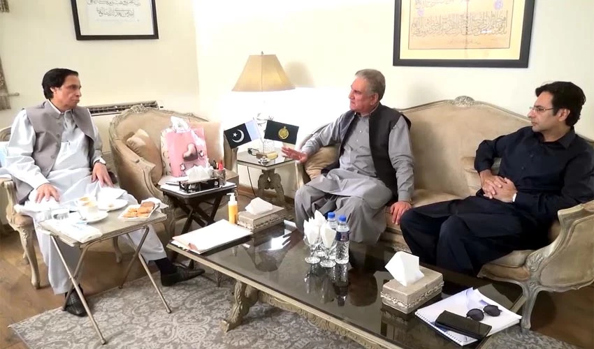 Ch Pervaiz Elahi, Shah Mahmood Qureshi discuss political situation in Punjab