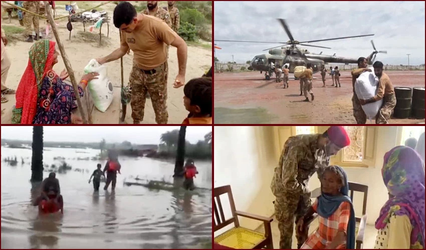 Pak Army troops continues rescue, relief operations in flood hit areas across the country