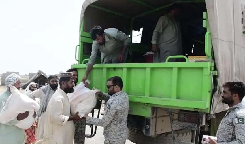 Pakistan Air Force participating in rescue operations in flood affected areas of Balochistan and Sindh