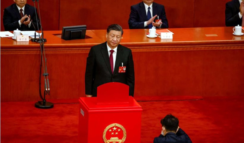 China's Xi handed historic third term as president