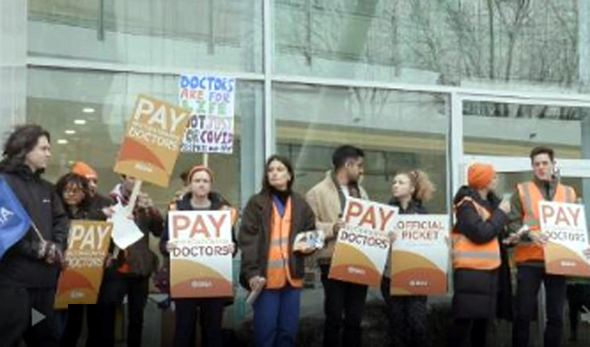 Thousands of hospital doctors walk out in latest UK strike