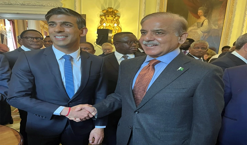 PM Shehbaz Sharif interacts with King Charles III and UK PM Rishi Sunak