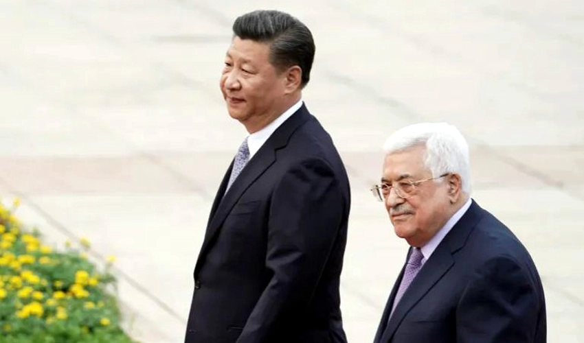 Palestinian president Mahmud Abbas arrives in China