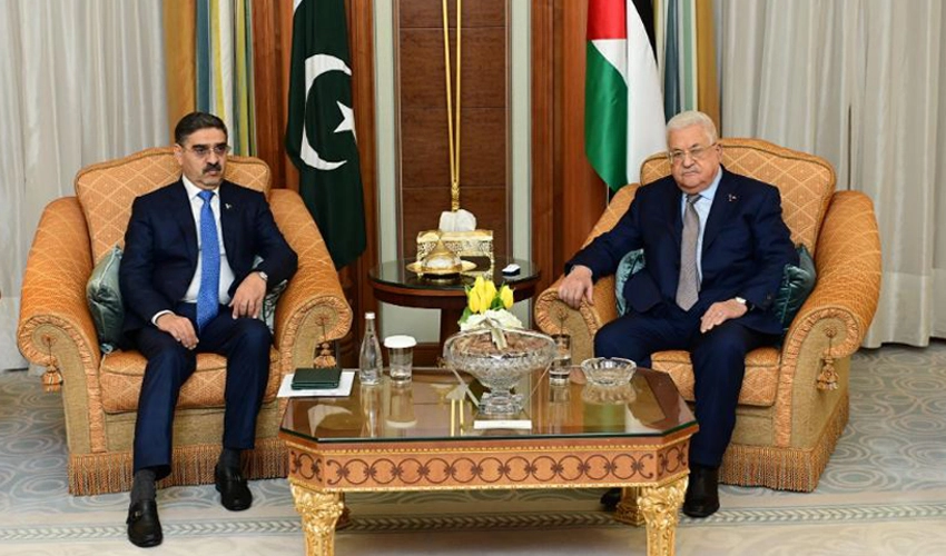 PM Kakar, Palestinian president call for international collaboration to stop Israel from further bloodshed