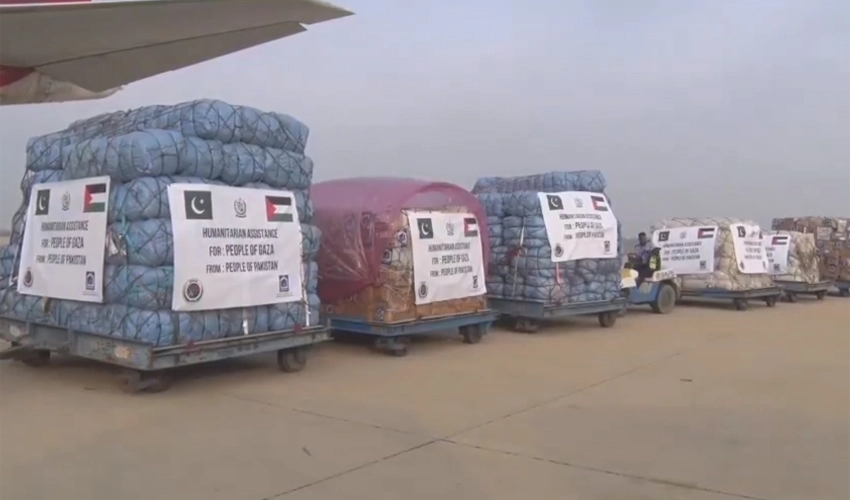 Pakistan dispatches sixth tranche of humanitarian assistance to Gaza