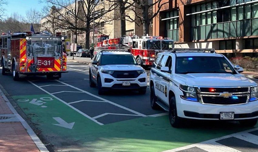 US airman sets himself on fire outside Israeli embassy in protest against Gaza war