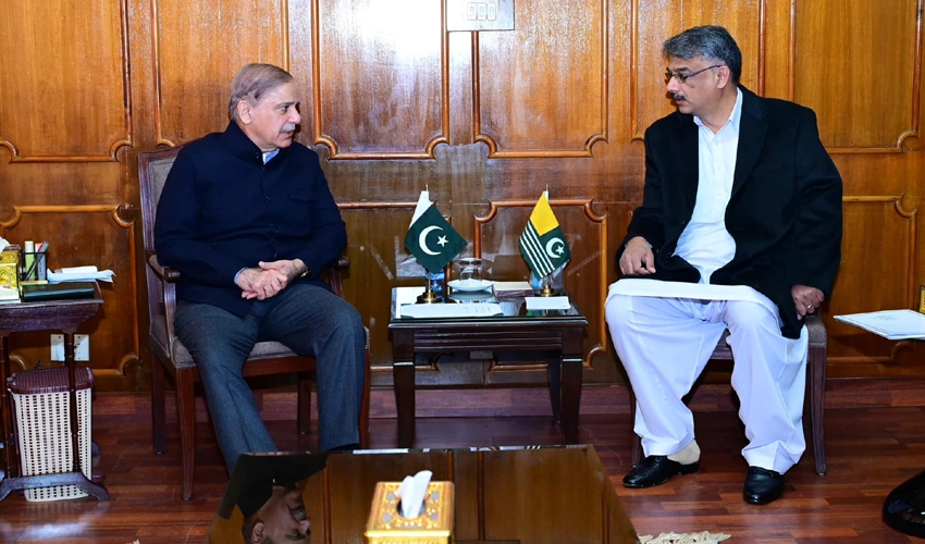 Shehbaz Sharif meets AJK PM, assures Pakistan’s support for Kashmiris’ right to self-determination