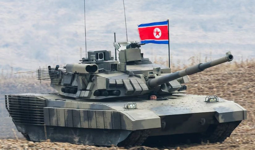 North Korean leader unveils and 'drives' new battle tank