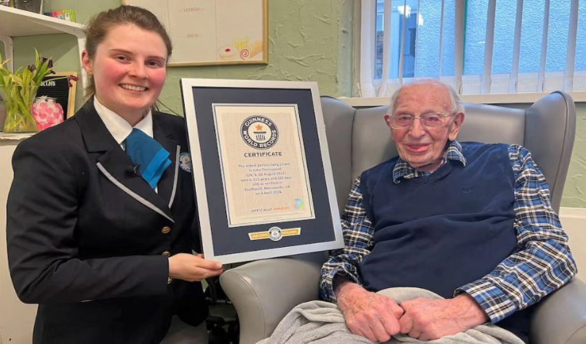 Longevity is 'just luck' says 111-year-old Briton, world's new oldest man